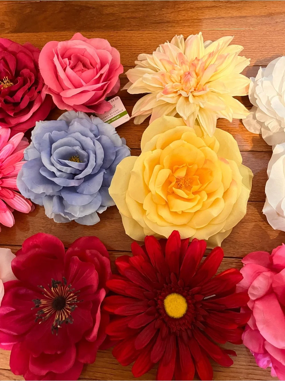 15 Ashland Singular Large Flowers for Display - “D” Hook on back of each - NWT!